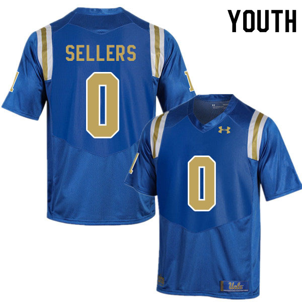 Youth #0 Damian Sellers UCLA Bruins College Football Jerseys Sale-Blue